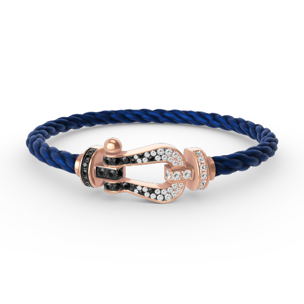 [BLUE TEARS]FORCE LARGE HORSESHOE BLACK WHITE DIAMOND BRACELET ROSE GOLD