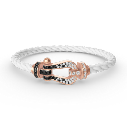 [BLUE TEARS]FORCE LARGE HORSESHOE BLACK WHITE DIAMOND BRACELET ROSE GOLD