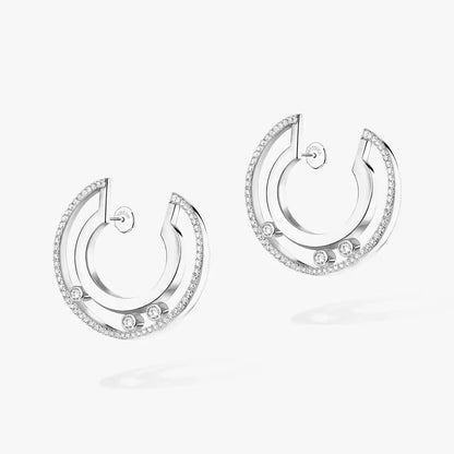 [Blue Tears Jewelry]Move Romane Small Diamond Hoop Earrings