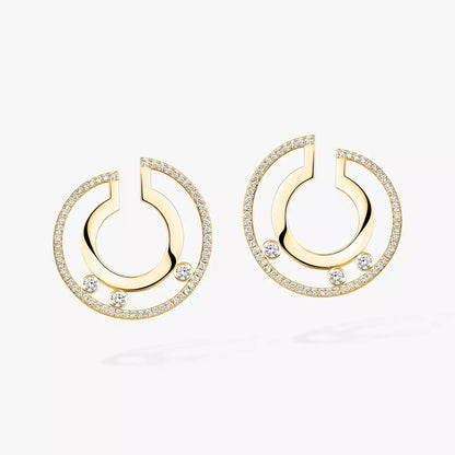 [Blue Tears Jewelry]Move Romane Small Diamond Hoop Earrings