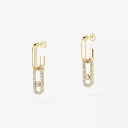[Blue Tears Jewelry]Move Link Diamond Earrings