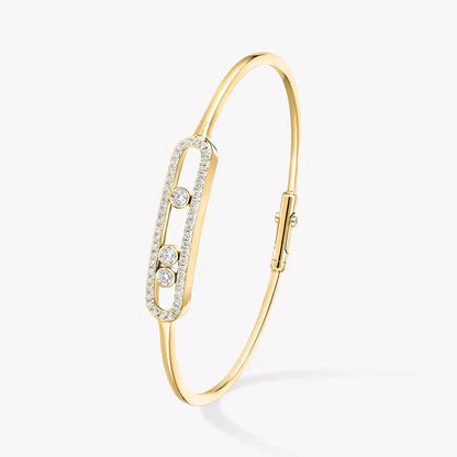 [Blue Tears Jewelry]Move Pavé Diamond Bangle Bracelet M