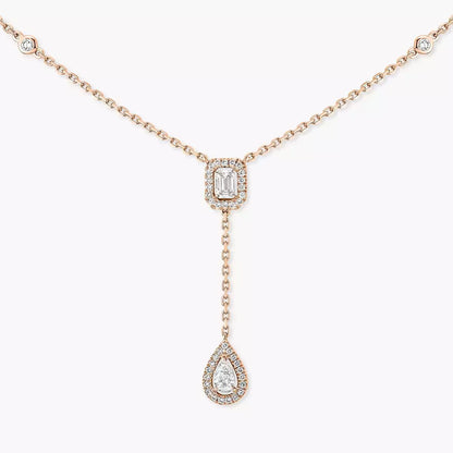 [Blue Tears Jewelry]Gold Diamond Tie Necklace