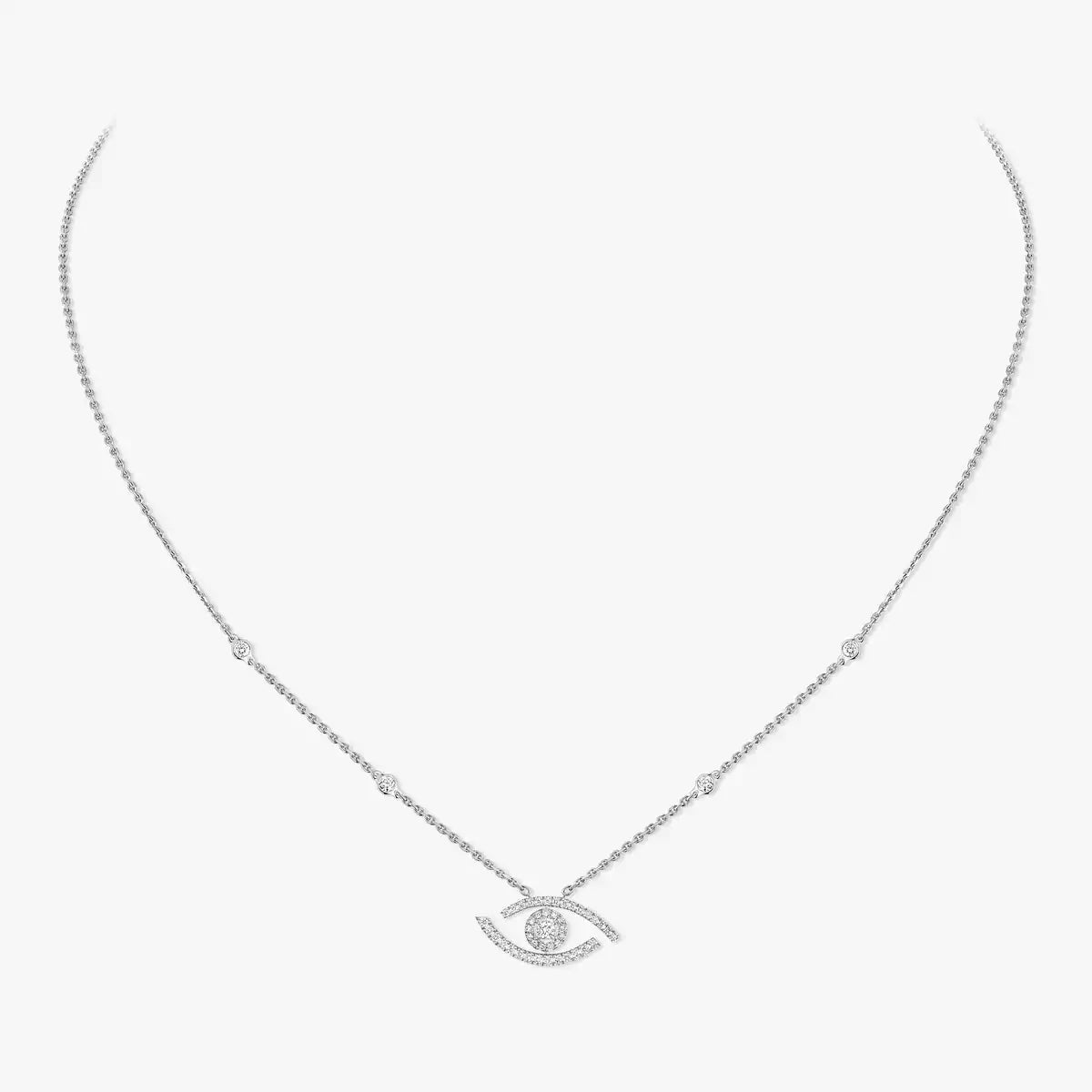 [Blue Tears Jewelry]Pave_ Diamond Necklace Lucky Eye