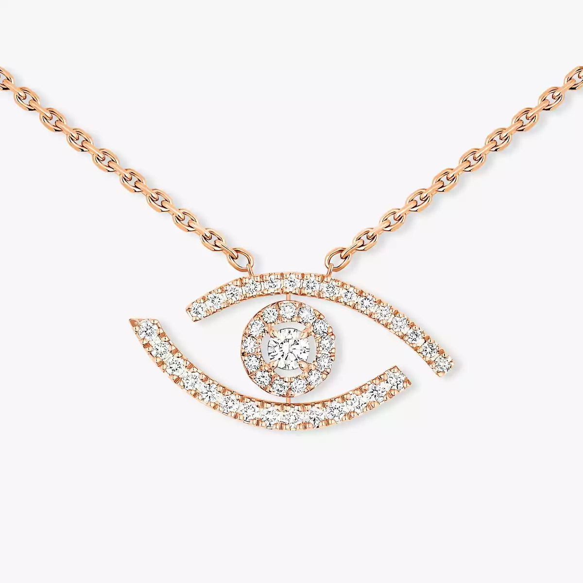 [Blue Tears Jewelry]Pave_ Diamond Necklace Lucky Eye