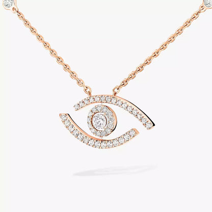 [Blue Tears Jewelry]Pave_ Diamond Necklace Lucky Eye