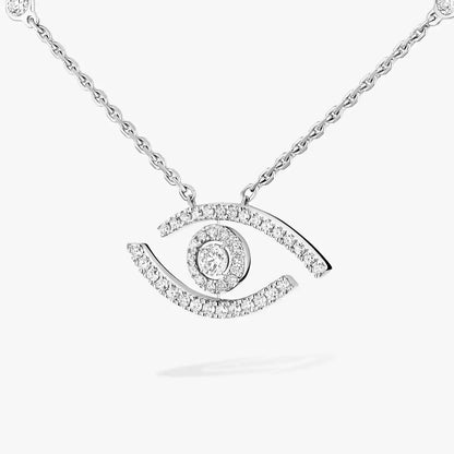 [Blue Tears Jewelry]Pave_ Diamond Necklace Lucky Eye