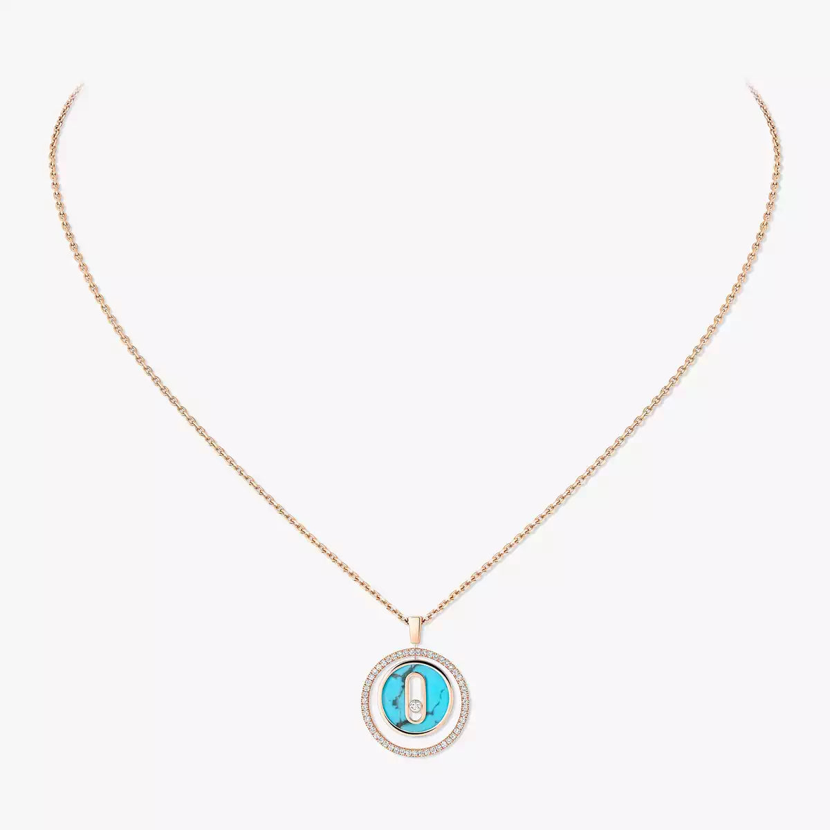 [Blue Tears Jewelry]Lucky Move Diamond Necklace in Rose Gold and White Mother-of-Pearl