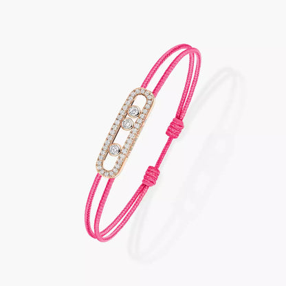 [Blue Tears Jewelry]Messika Care(s) pink cord pavé bracelet