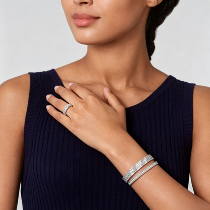 [Blue Tears Jewelry] THREE-ROW DIAMOND RING