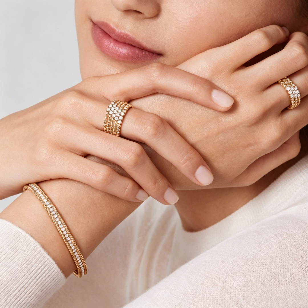 [Blue Tears Jewelry] THREE-ROW DIAMOND RING