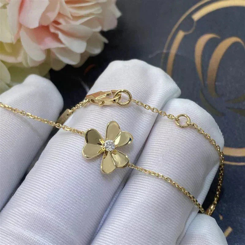[BLUE TEARS]FRIVOLE GOLD FLOWER PINK MALACHITE BRACELET