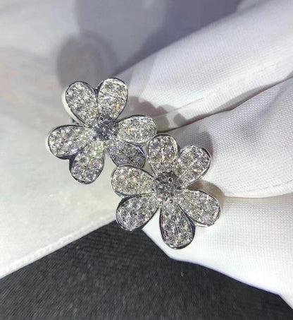 [BLUE TEARS]FRIVOLE SILVER FLOWER DIAMOND EARRINGS