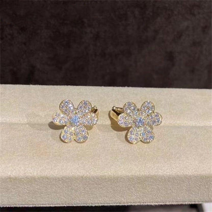 [BLUE TEARS]FRIVOLE GOLD FLOWER DIAMOND EARRINGS