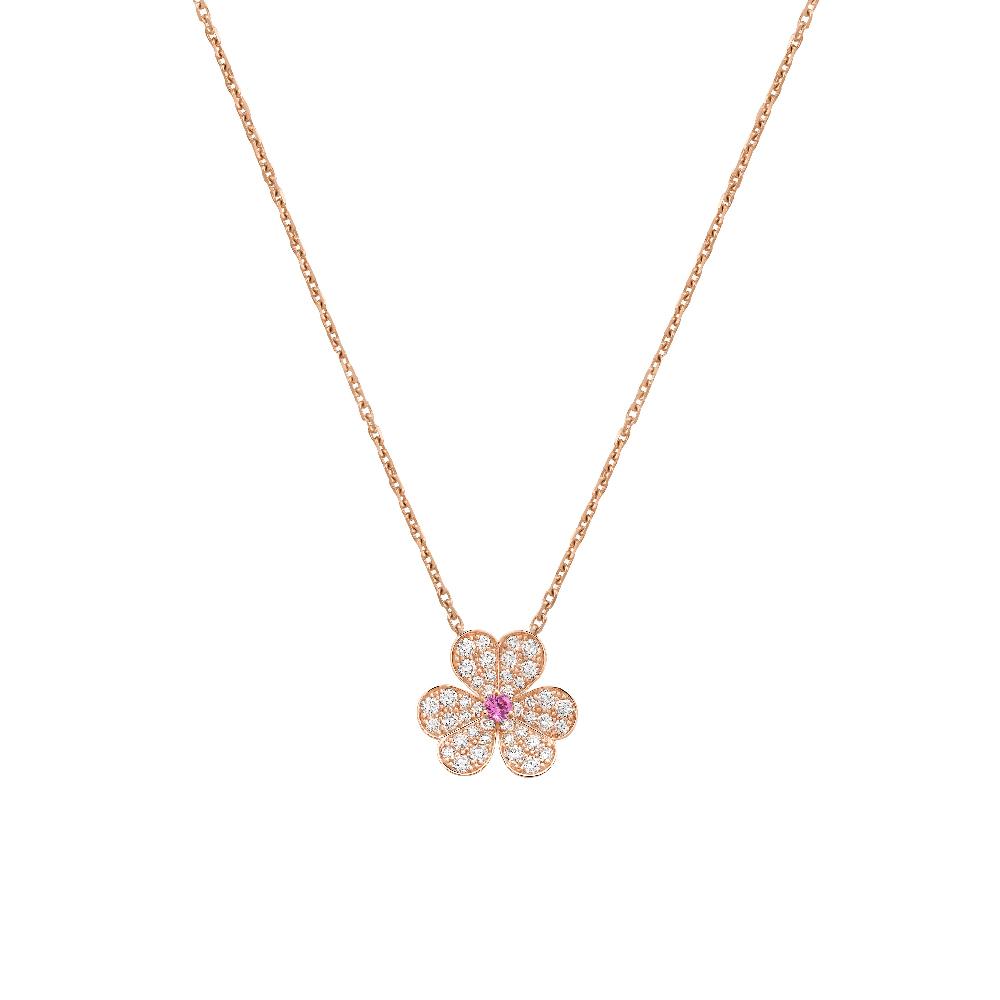 [BLUE TEARS]FRIVOLE ROSE GOLD FLOWER DIAMOND NECKLACE