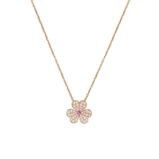 [BLUE TEARS]FRIVOLE ROSE GOLD FLOWER DIAMOND NECKLACE