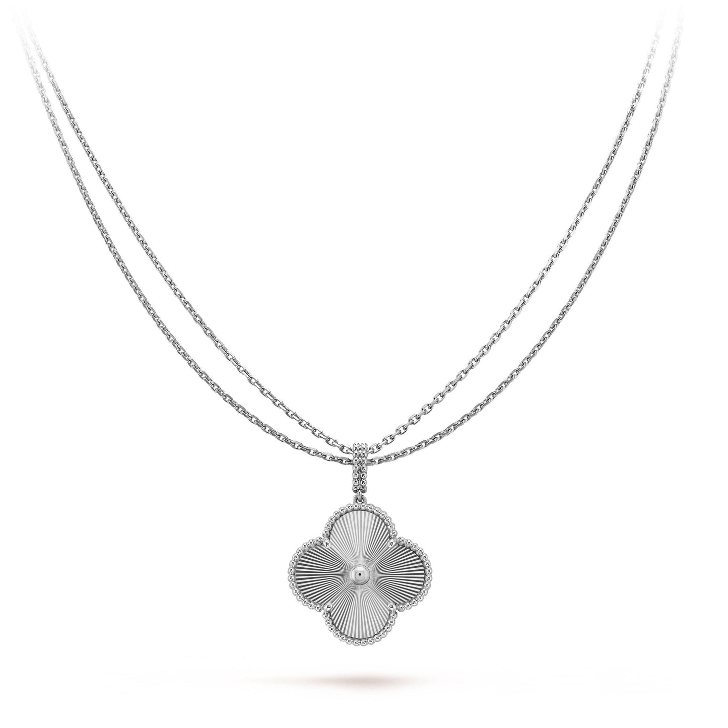 [BLUE TEARS]CLOVER 25MM SILVER BIG CLOVER NECKLACE
