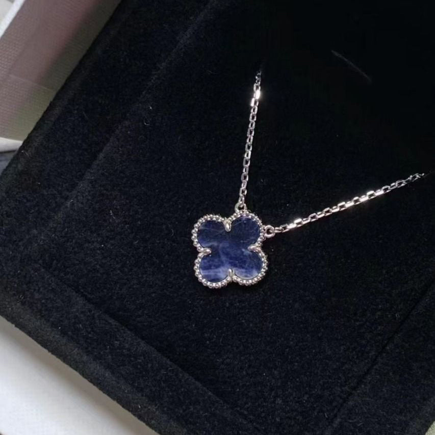 [BLUE TEARS]CLOVER 15MM PIETERSITE NECKLACE SILVER