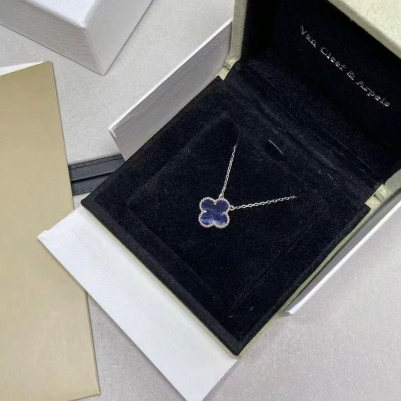 [BLUE TEARS]CLOVER 15MM PIETERSITE NECKLACE SILVER