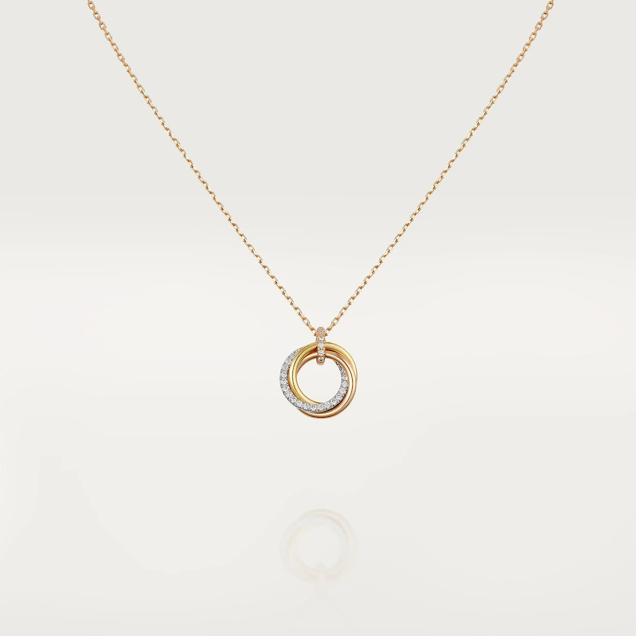[BLUE TEARS]TRINITY NECKLACE SILVER GOLD PINK GOLD DIAMONDS