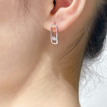 [Blue Tears Jewelry]MOVE UNO SMALL 1 DIAMOND EARRINGS