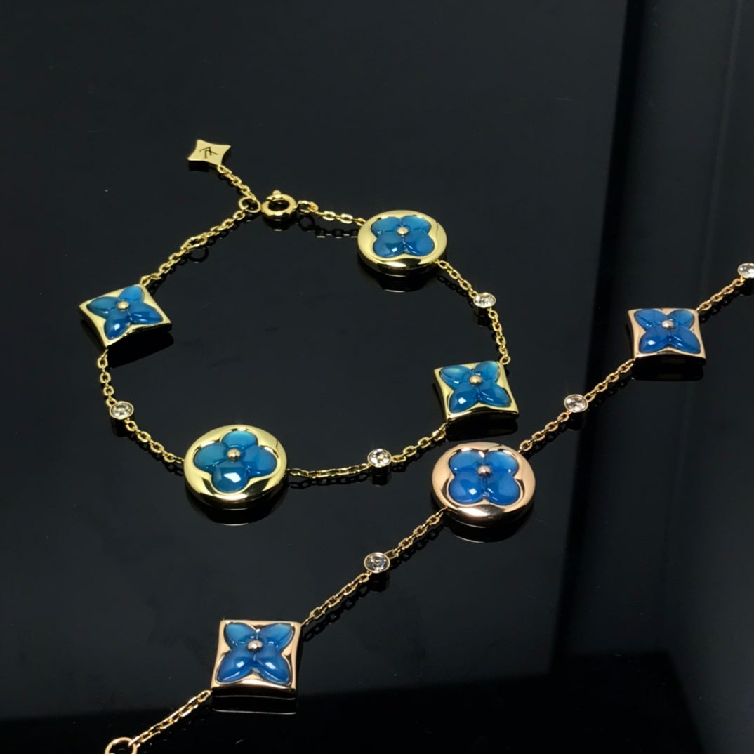 [BLUE TEARS]STAR AND SUN 4 MOTIF BLUE BRACELET